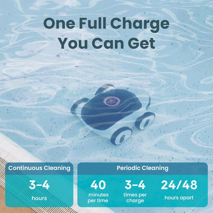 Cordless Robotic Pool Cleaner, Automatic Pool Vacuum with App, Lasts up to 240 Mins, Ultra-fine Dual Filter Ideal for Above/In-Ground Pools up to 1,076 Sq.ft - VacSphere